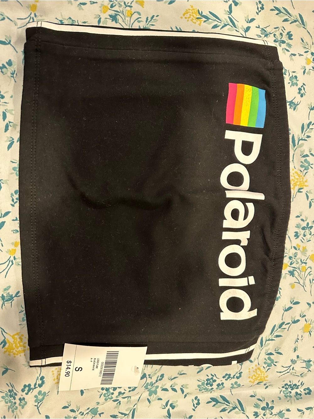 Polaroid Black Tube Top with Rainbow Logo